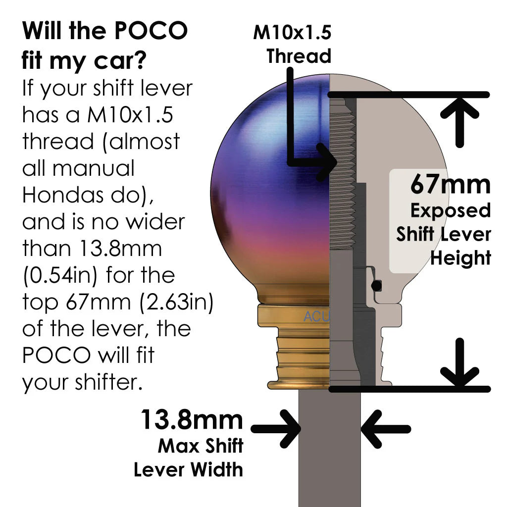 Acuity POCO-Ti Low Profile Shift Knobs