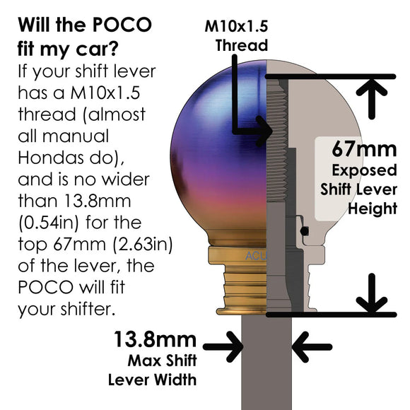 Acuity POCO-Ti Low Profile Shift Knobs (M10x1.5)