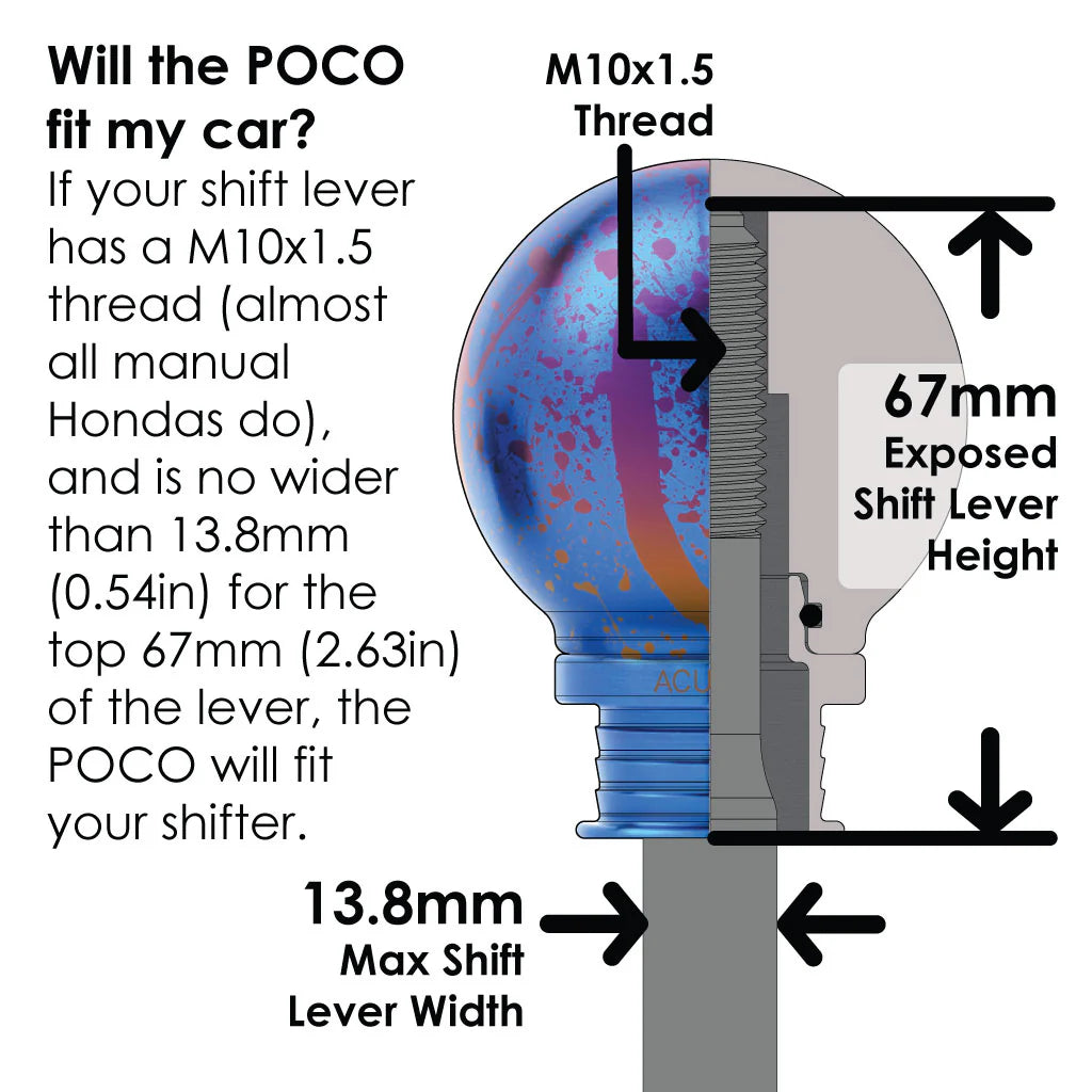 Acuity POCO-Ti Low Profile Shift Knobs