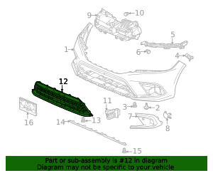 OEM FL5 Type-R Lower Front Bumper Grill