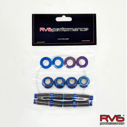 M10X1.25 TITANIUM STUD SET (4) WITH SAFETY WIRE