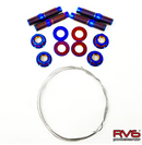 M10X1.25 TITANIUM STUD SET (4) WITH SAFETY WIRE-2