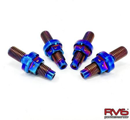 M10X1.25 TITANIUM STUD SET (4) WITH SAFETY WIRE