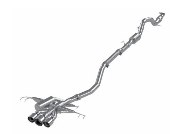 3" Cat-Back Triple Center Outlet, T304 Stainless Steel