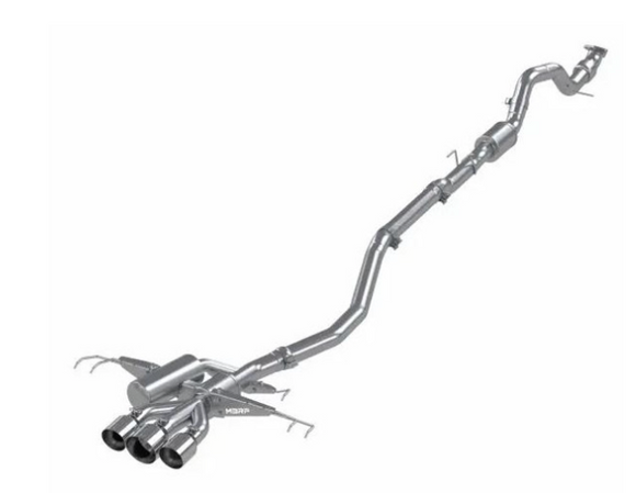 3" Cat-Back Triple Center Outlet, T304 Stainless Steel