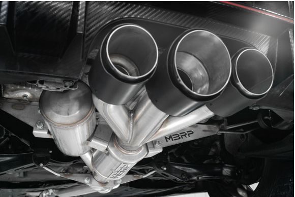 3" Cat-Back Triple Center Outlet, T304 Stainless Steel