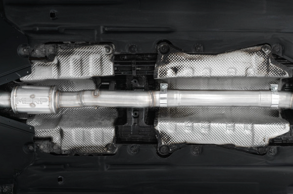 3" Cat-Back Triple Center Outlet, T304 Stainless Steel, w/ Burnt End & Carbon Fiber Tips