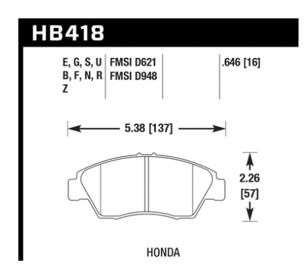 Hawk HPS Brake Pads Honda Fit (2nd Gen) Front Set