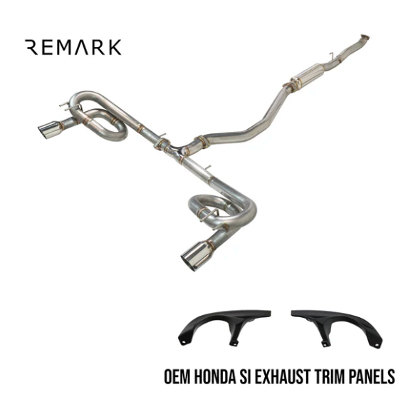 Sports Touring (LINK LOOP) Catback Exhaust - Honda Civic EX / Touring FE1 [2022+] w/ OEM Honda Si Exhaust Trim Panels