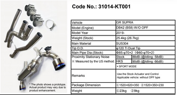 HKS 2019+ GR Supra W/O OPF Dual Hi-Power Ti Tip Catback Exhaust - 0