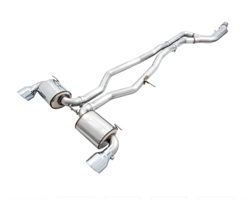 AWE 2020 Toyota Supra A90 Resonated Touring Edition Exhaust - 5in Chrome Silver Tips - 0