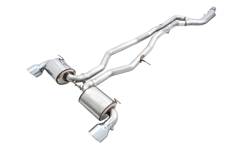 AWE Non-Resonated Touring Edition for A90 Supra - 5" Chrome Tips