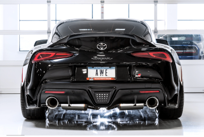 AWE Non-Resonated Touring Edition for A90 Supra - 5" Chrome Tips - 0
