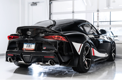 AWE Non-Resonated Touring Edition for A90 Supra - 5" Chrome Tips