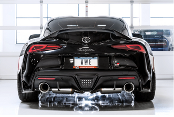 AWE 2020 Toyota Supra A90 Non-Resonated Touring Edition Exhaust - 5in Diamond Black Tips - 0