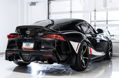 AWE 2020 Toyota Supra A90 Non-Resonated Touring Edition Exhaust - 5in Diamond Black Tips
