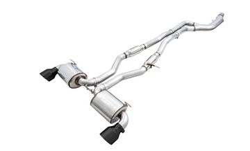 AWE 2020 Toyota Supra A90 Resonated Touring Edition Exhaust - 5in Diamond Black Tips