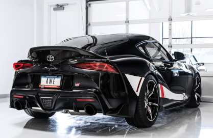 AWE 2020 Toyota Supra A90 Resonated Touring Edition Exhaust - 5in Diamond Black Tips