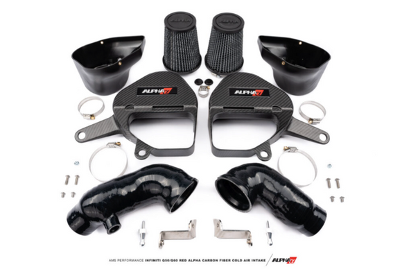 AMS Performance INFINITI Q50/Q60 Red Alpha Carbon Fiber Cold Air Intake Kit