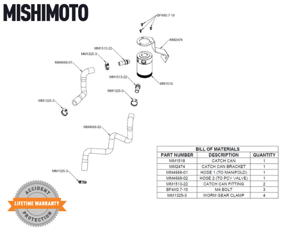 Baffled Oil Catch Can, PCV Side, fits Subaru BRZ/Toyota GR86 2022+