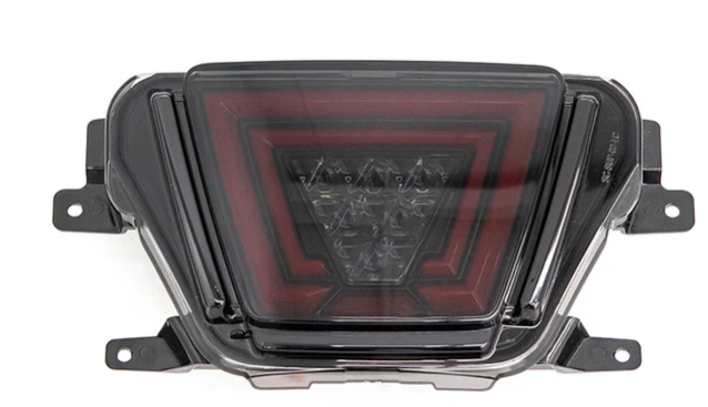 OLM V1 F1 Style Rear Brake / Fog / Reverse Light - Smoke Lens / Gloss Black Base / Red Bar) - 2020-2024 Toyota GR Supra