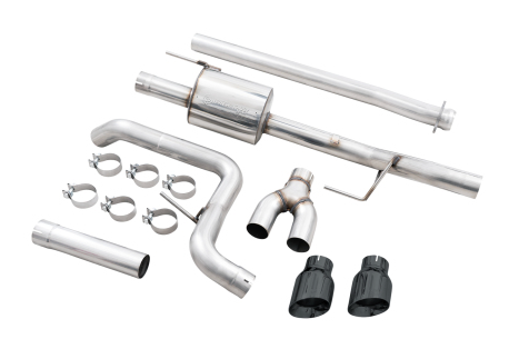AWE 21+ Ford F150 Dual Side Exit Cat-Back Exhaust - 4.5in Diamond Black Tips *For Stock Y-Pipe Only