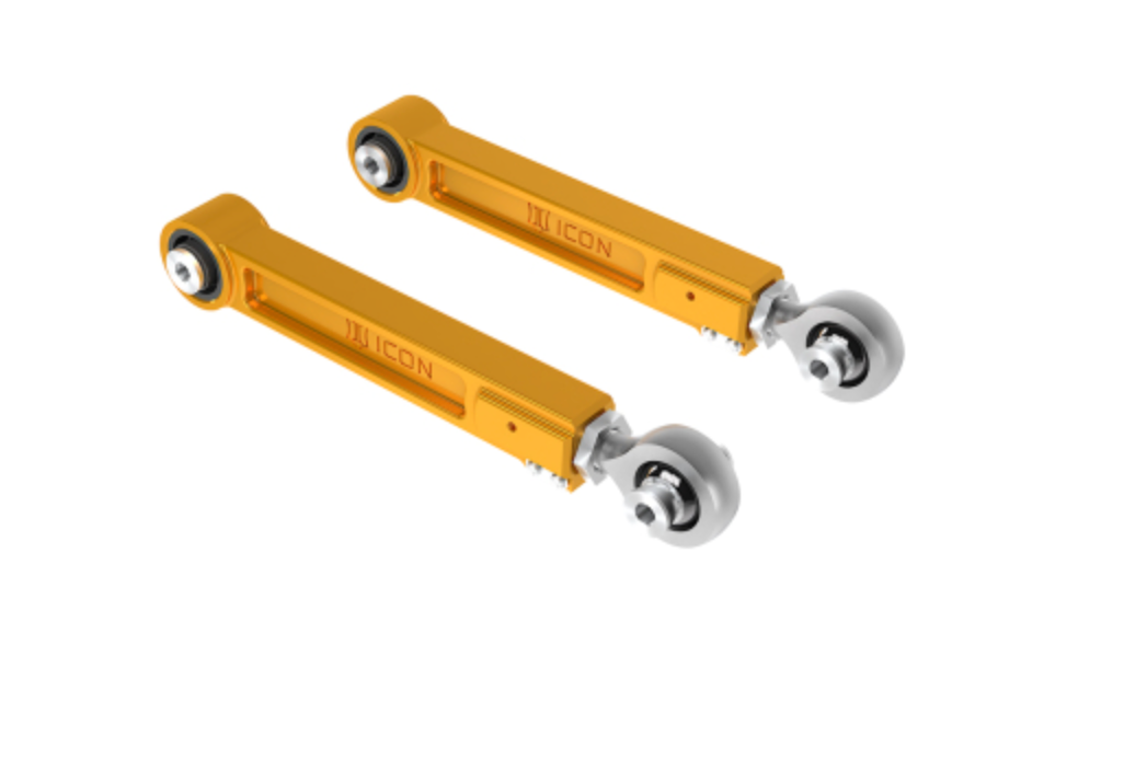 ICON 22-23 Toyota Tundra / 2024 Toyota Tacoma Billet Rear Upper Link Kit - Gold Anodized