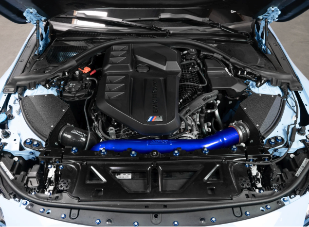 HPS Performance Air Intake Kit with Heat Shield, 2021-2025 BMW M2/M3/M4 G80 3.0L Turbo, Polished, 827-772P
