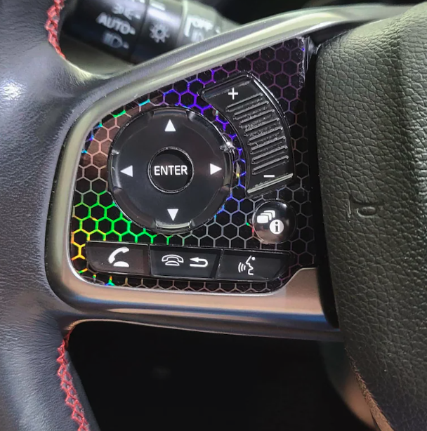 2016-2021 Civic Vinyl steering wheel button inlay
