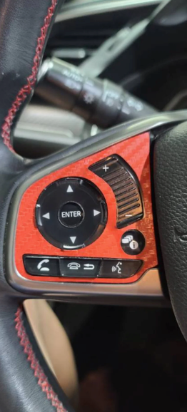 2016-2021 Civic Vinyl steering wheel button inlay