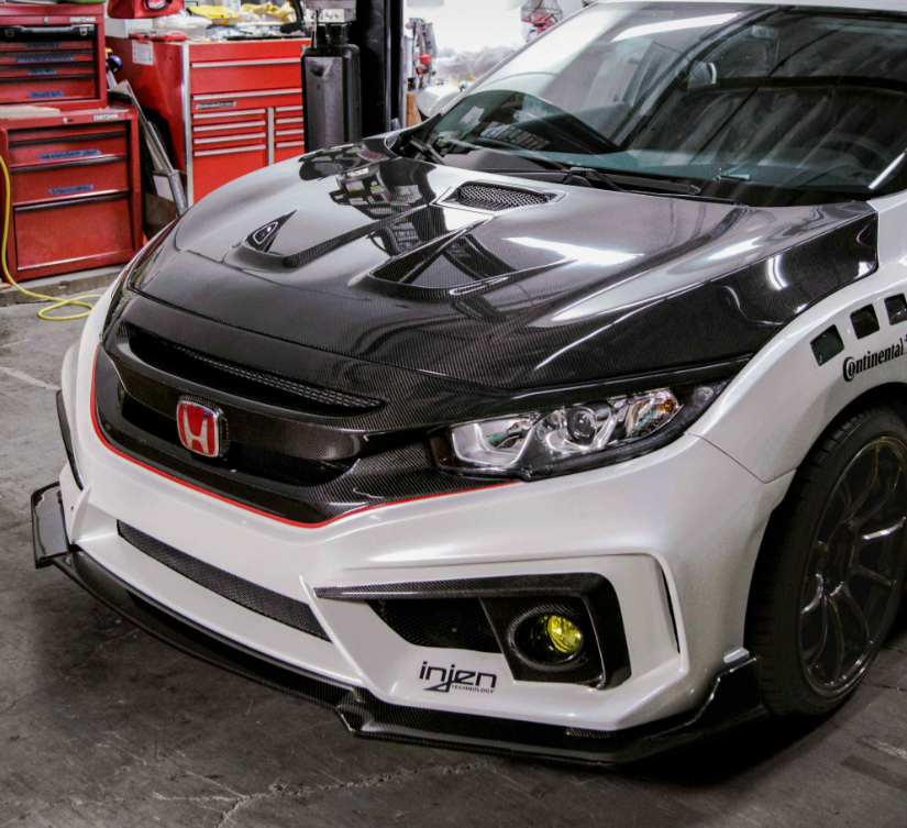 MR-Style Carbon Fiber hood for 2016-2021 Honda Civic Coupe/Sedan