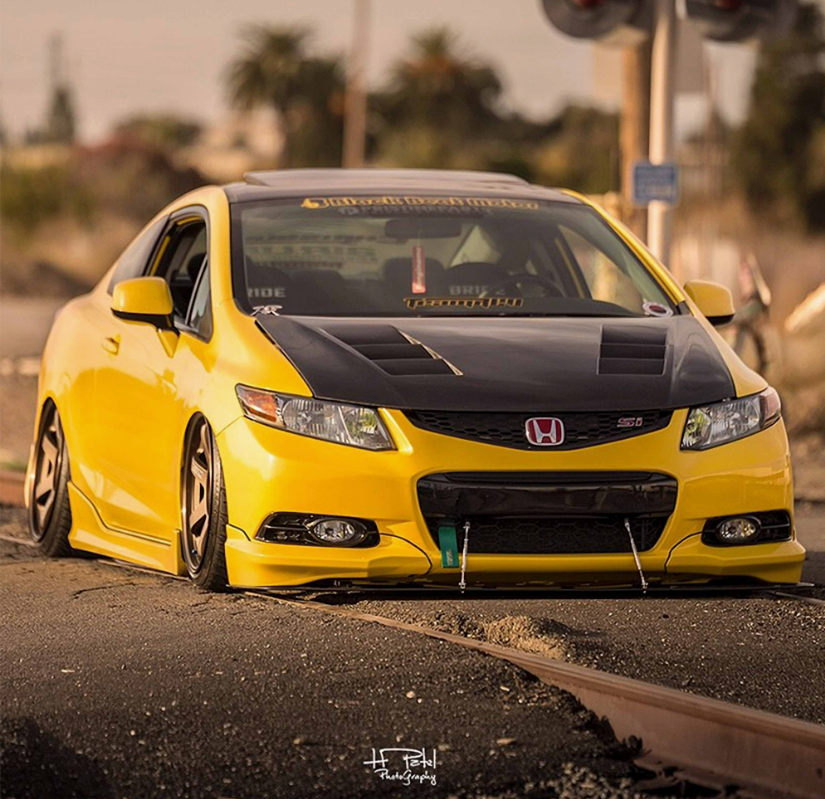 TS-Style Carbon Fiber hood for 2012-2013 Honda Civic Coupe and 2012 Honda Civic Sedan
