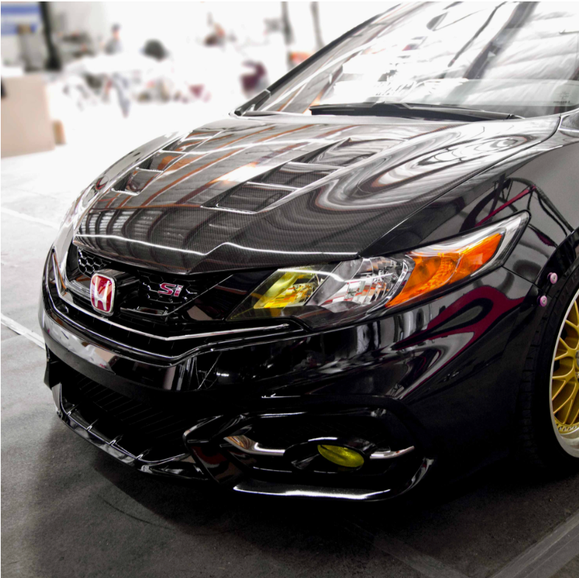TS-Style Carbon Fiber hood for 2012-2015 Honda Civic Coupe