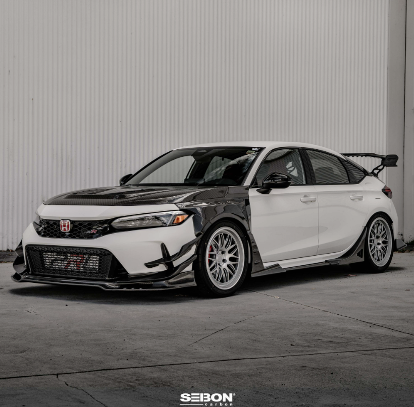 MB-Style Carbon Fiber Front Side Skirt Extensions for 2023-2026 Honda Civic Type R