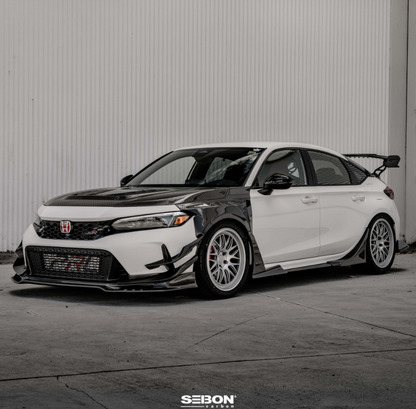 MB-Style Carbon Fiber Front Side Skirt Extensions for 2023-2026 Honda Civic Type R