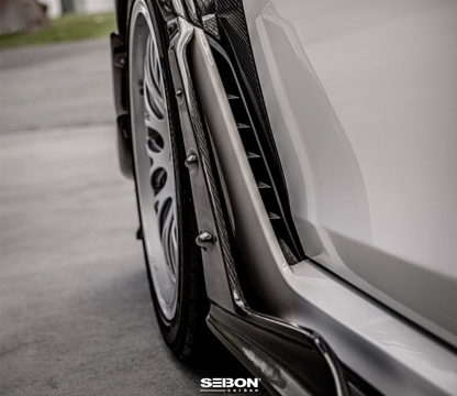 MB-Style Carbon Fiber Front Side Skirt Extensions for 2023-2026 Honda Civic Type R