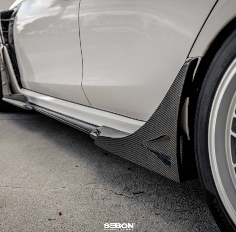 MB-Style Carbon Fiber Rear Side Skirt Extensions for 2023-2026 Honda Civic Type R