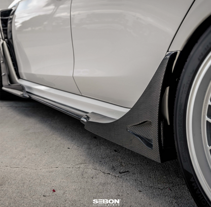 MB-Style Carbon Fiber Rear Side Skirt Extensions for 2023-2026 Honda Civic Type R