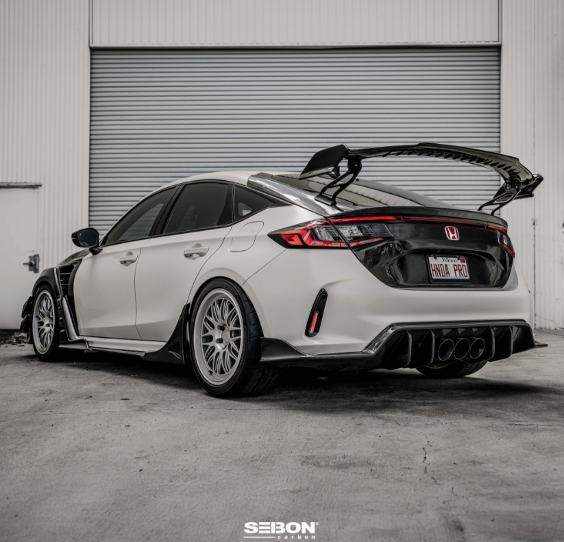 MB-Style Carbon Fiber Rear Side Skirt Extensions for 2023-2026 Honda Civic Type R