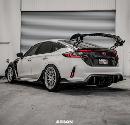 MB-Style Carbon Fiber Rear Side Skirt Extensions for 2023-2026 Honda Civic Type R