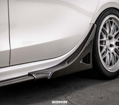 MB-Style Carbon Fiber Rear Side Skirt Extensions for 2023-2026 Honda Civic Type R