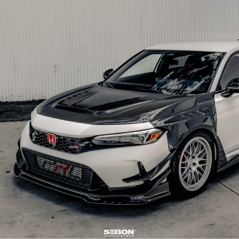 TV-Style Double Sided Carbon Fiber Hood For 2023-2026 Honda Civic Type R