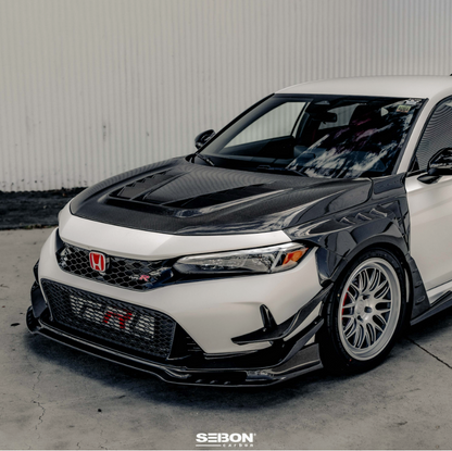 TV-Style Double Sided Carbon Fiber Hood For 2023-2026 Honda Civic Type R