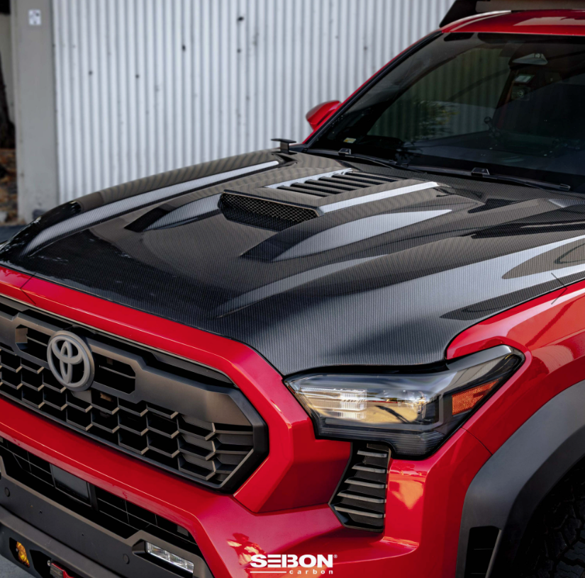 TR-Style Carbon Fiber hood for 2024-2026 Toyota Tacoma / 2025-2026 Toyota 4Runner