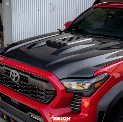 TR-Style Carbon Fiber hood for 2024-2026 Toyota Tacoma / 2025-2026 Toyota 4Runner