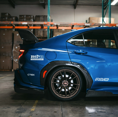 Carbon fiber rear fender trim for 2022-2026 Subaru WRX