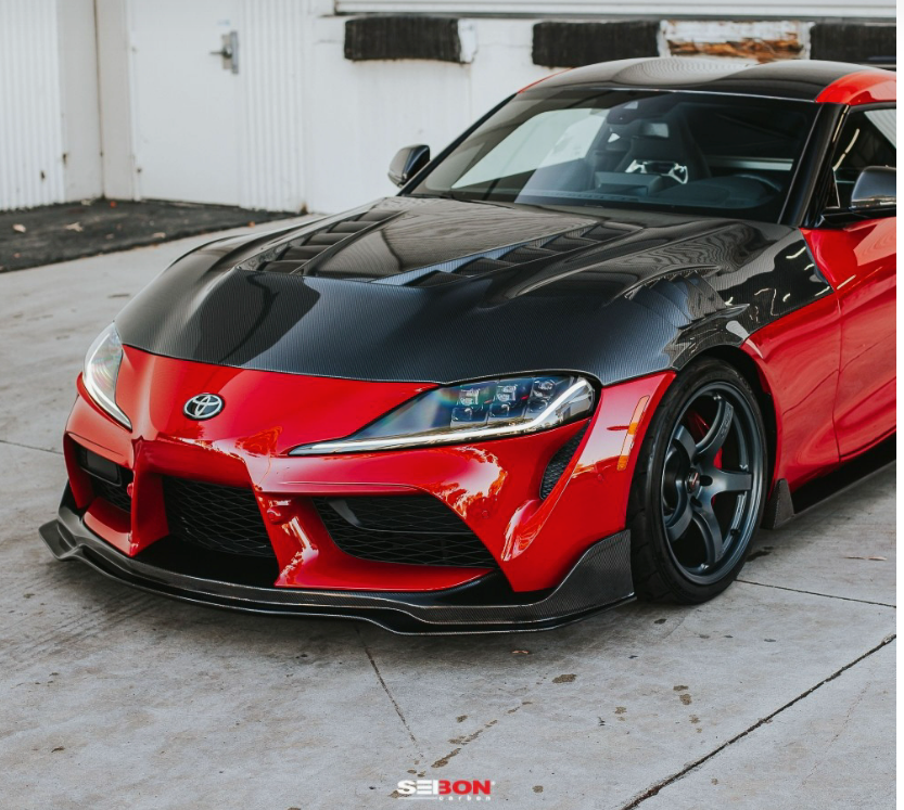 TV-style double sided carbon fiber hood for 2020-2026 Toyota GR Supra