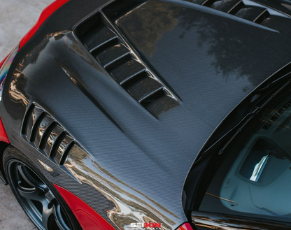 TV-style double sided carbon fiber hood for 2020-2026 Toyota GR Supra