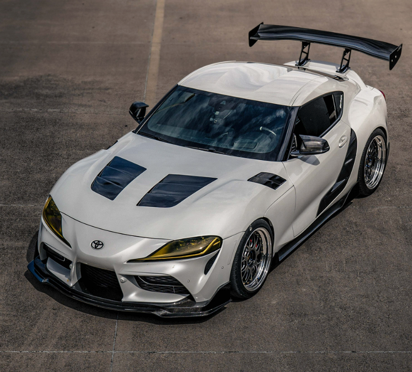 TSII-style double sided carbon fiber hood for 2020-2026 Toyota GR Supra