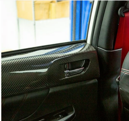 OLM LE Dry Carbon Fiber Rear Door Trim Upper Panels - 2015-2021 Subaru WRX / STI